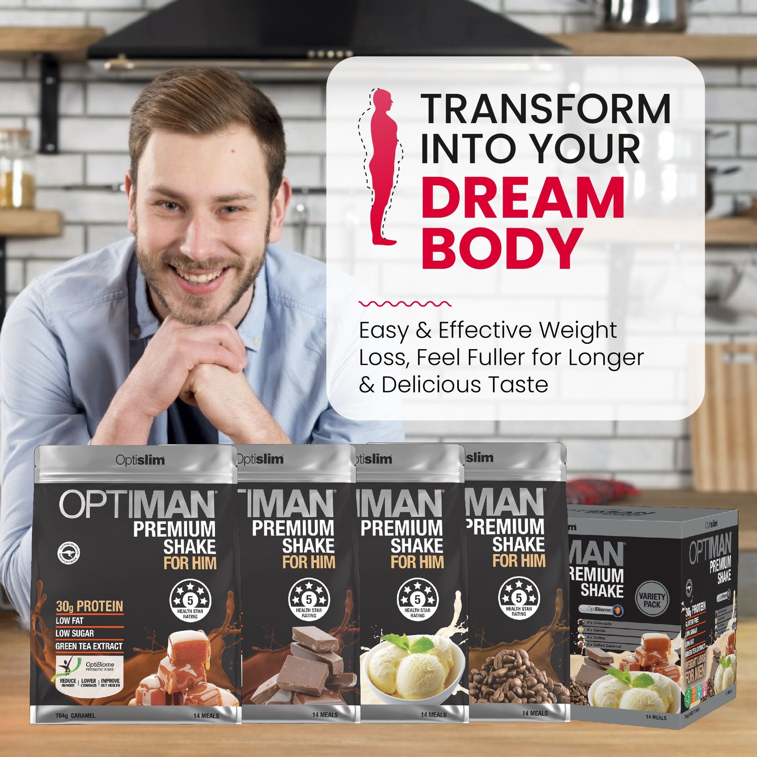 Optiman For Him - Chocolate Shake - Optislim