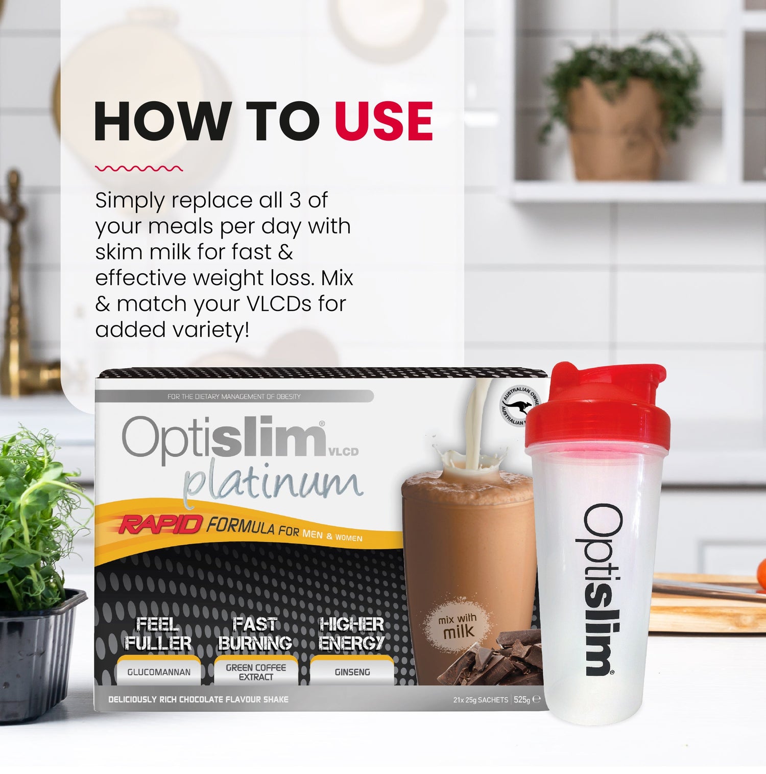 VLCD PLATINUM Shake Coffee - Optislim