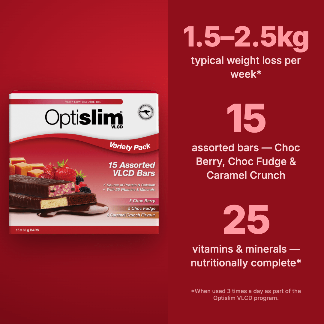 VLCD Bars Variety Pack - 15 Meals - Optislim