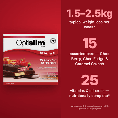 VLCD Bars Variety Pack - 15 Meals - Optislim