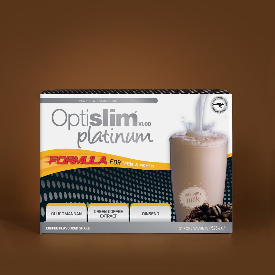 VLCD PLATINUM Shake Coffee - 21 Meals - Optislim