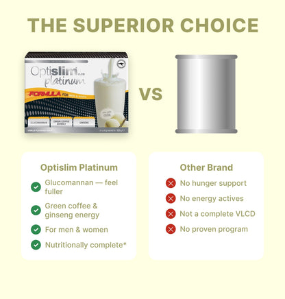 VLCD PLATINUM Shake Vanilla - 21 Meals - Optislim